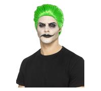 Slick Trickster Joker Style Halloween Fancy Dress Wig Green