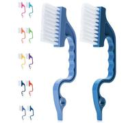 Slick- Window Track Cleaning Brush, 2 Pack, Blue Ergonomic Handle, Built-in Scraper, Multipurpose, Window Track Cleaning Tools