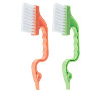 Slick- Window Track Cleaning Brush, 2 Pack, Orange/Green Ergonomic Handle, Built-in Scraper, Multipurpose, Window Track Cleaning Tools