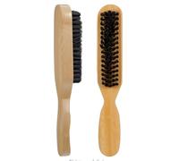 Slickback Brush, Wooden Brushes for Slick Back Hair, Unisex Bristle Brush for Slicking Back Hairs for All Hair Types, Smooths Frizz (Black)