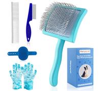 Slicker Brush for Dogs, Doodle & Poodle Brush for Long Haired Dog, Dog Slicker Brushes Goldendoodle Long Pin Detangler for Dematting (Large Curved)