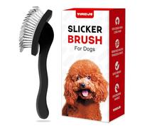 Slicker Brush for Medium and Long Haired Dogs&Cats Extra Long Pins Go Deep Into the Undercoat,Easy Removes Loose Fur and Tangles,Dog Grooming Brush for Goldendoodles Doodles and Poodles (Black)