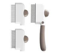 Slicker Brush - Pet Grooming Brush | Lice Removal Comb, Tooth Comb With 3 Replacement Heads For Pet Parents Animal Lovers Groomers Daily Routine Home Salon Office Bedroom Living Room Study