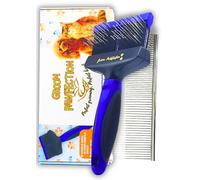 Slicker Dog & Cat Grooming Brush with Dual-Flex Head - Flexible Deshedding Tool & Finishing Comb for Tangle-Free Grooming | Ideal for Poodles, Doodles, Labradoodles, Cockapoos & Cats