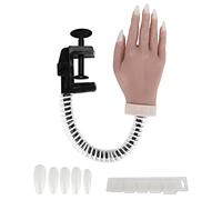 Slicone Practice Hand, Nail Trainning Train Practice Hand, Nail Practice Hand for Acrylic Nails, Bendable Joints False Nail Tips Hand, Mannequin for Nail Salon (02)