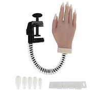 Slicone Practice Hand, Nail Trainning Train Practice Hand, Nail Practice Hand for Acrylic Nails, Bendable Joints False Nail Tips Hand, Mannequin for Nail Salon (01)