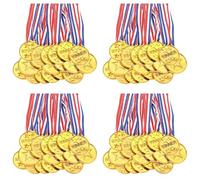 Slicooken 120 Pack Gold Plastic Winner Medals Award Medals for Kids - Perfect for Sports, Competition and Party Favors