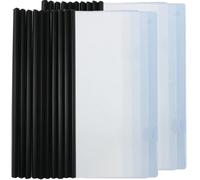 Slide Binders A4, 20 Pack Report Covers with Sliding Bar Folders, Black