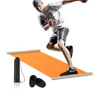 Slide Board Sports Sliding Mat,Slide Board for Working Out,Slide Mat for Exercise,Slide Mat for Home Gym Cardio Workout,Leg Core Yoga Sliding Mat with Shoe Booties and Carrying Bag(Yellow,200cm)