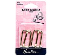 Slide Buckles: 30mm x 16mm: Gold: 2 Pieces