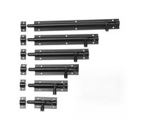 Slide Door Bolt Latch 2-8" Heavy Duty Large Garden Gate Shed Sliding Door Lock Buckle Tower Bolt Latch Catch Home Hardware Black Silver Color(Silver,6inch)