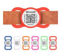 Slide On Dog ID Tag, Crystal Clearly QR Code Dog ID Tag Collar Accessories, Anti-Lost Pet ID Tags, Washable Dog Tags, Portable Cat Tag, No Limit Free Pet Profile Update, Red