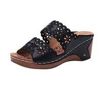 Slide On Sandals for Women Heel Sandals Slippers Home Comfortable Wedge Sandals for Women Platform Sandals Summer Breathable Lightweight Platform Sneakers Women Sandals Heels UK