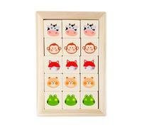 Slide Puzzle,Wooden Animal Brain Teaser Toy - Funny Puzzle Board Game,for Travel Airplane Stocking Stuffers Kids Boy Girl