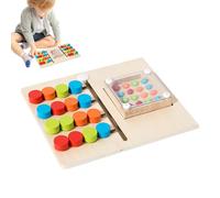 Slide Puzzles For Kids - Handheld Bead Shaking Board | Wooden Color Matching Slide Puzzle | for Student Nursery Kindergarten Home Travel Birthday Children's Day Christmas