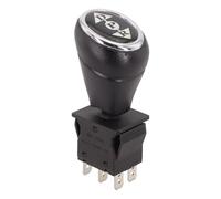 Slide Rocker Switch 6-Pin DPDT with 3 Position Forward-Stop-Backward Action, Plastic Metal Terminal for AC 250V 16A, Black/Red (Black)