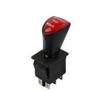 Slide Rocker Switch, DPDT 6 Pin Latching KCD4-604-6P Forward-Stop-Back 3 Position, 125V 250V Plastic Metal, Black, 64mm/2.5in, PC