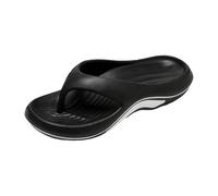 Slide Sandals, Comfortable Flip Flops with Thick Sole for Outdoor Beach Travel Lightweight Toe Separator Casual Style with Jeans, black, 5 UK