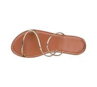 Slide Sandals Women's Flat Peep Toe Slippers Slip-On Sandals Breathable Summer Sandals Slingback Slippers with Cross Strap Lightweight Beach Sandals Non-Slip Women's Sandals Size 36-43, gold, 10 UK