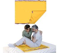 Slide Sheet with Handles for Patient Transfer, Reusable Transfer Sheet for Elderly, Hospital Bed Repositioning & Mobility Aid for Caregivers (Yellow with Handles, 28'' x 39'')