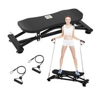 Slide Steppers for Exercise at Home, Portable Ski Balancing Machine with Resistance Bands, Wobble Board Featuring LCD Monitor, 300 lbs Capacity Ski Balance Trainer for Full Body Workout at home gym
