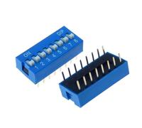 Slide Switch 1 2 3 4 5 6 7 8 9 10 12P Bit 54mm Position Way Red/Blue Pitch Toggle Red Snap 10Pcs(G)