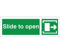 Slide To Open Arrow Right Door Sign 300mm x 100mm - Self Adhesive