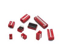 Slide Type Switch 1 2 3 4 5 6 7 8 9 10 12 Bit 2.54mm Position Way Red Pitch Toggle Switch Red Snap Switch 1Pcs(8 Bit)