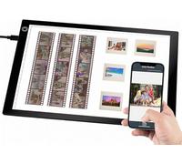 Slide Viewer Light Box - A4 Ultra-Thin USB Powered Film Negative & Slide Scanner, 3 Adjustable Brightness, for Photo Slides & Negatives， Artist Sketching, Tattoo Design, - Black