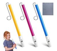 Slide Whistle, 3PCS Sliding Plastic Whistle Instrument with Stainless Steel Sliding Drawbars and Cleaning Cloth for Kids Music Enlightenment Parent - Child Interaction Gift