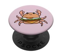 Slider Burger Crab Cute Snack Ocean Pun Art | Tasty Fun Food PopSockets Adhesive PopGrip