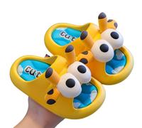 Sliders for Kids Unisex Summer Slippers Girls Boys Open Toe Cute Bunny Design Home Bathroom Beach Pool Sandals Soft Sole Comfortable Lightweight Breathable Footwear 03-Yellow