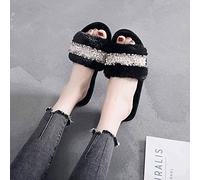 Sliders for Women Fluffy,outdoor Slippers Women Rubber Sole Slippers Sandals Short Plush Trim Slider Open Toe Flat Sandals Non-slip Wear-resistant Sole for Indoor Outdoor Fashion Plush Flip-Flops