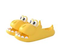 Sliders For Women Sliders Wide Fit Womens Wedge Cartoon Dinosaur Cool Slippers For Women's Summer Indoor Home Thick Sole Feet Stepping Anti Slip Slippers Sliders Sandals For Women Flip (Yellow, 40)