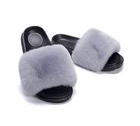 Sliders for Women, Slippers Warm Comfortable Soft For Women Slides Flip Flop Indoor Home Slippers Fluffy Sandals Winter Shoes for Indoor Outdoor Fashion Sandals