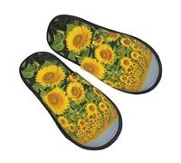 Sliders Many Beautiful Sunflowers Printed Comfy Shoes Anti-Skid Cotton Slippers For Adult Big Kid Christmas L