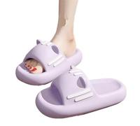 Sliders Slippers for Shower Cute Thick Bottom Slippers Female Explosion Soft Cat Ears Decorative Indoor Home Slippers Summer Indoor and Outdoor Non-slip Wear Sandals Slippers Cloud Slippers for Women(