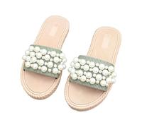 Sliders Women Ladies Sandals Wedge for Waterproof Summer Shoes Womens Gradation Platform Casual Comfy Washable Slingback Slide Beach Slides Sandles Espadrilles Two Strap Green Size 4.5
