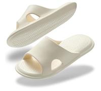 Sliders Women Men Slippers Ladies Lightweight Anti-Slip House Soft Bathroom Shower Quick Drying Summer Sandals Indoor/Outdoor,Beige W7(4-5 UK)