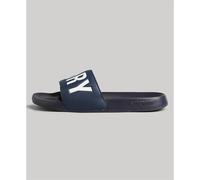 Superdry Men's Code CORE Pool Slide Sandal, Deep Navy/Optic, Small UK