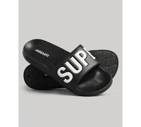 Superdry Men's Code CORE Pool Slide Sandal, Black/Optic, Small UK