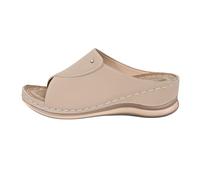 Slides Women Sandals for Black Wedge Shoes Tan Summer Womens Gradation Platform Casual Comfy Washable Slingback Slide Beach Sliders Sandles Wide Fit Work Ladies Khaki-2 Size 7
