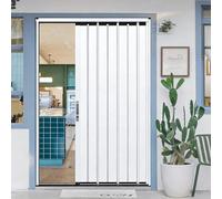 Sliding Accordion Doors, Custom Folding Door with Lock & Key, Aluminum Retractable Storm Door, Low Track Design, Magnetic Seal for Bedroom, Bathroom