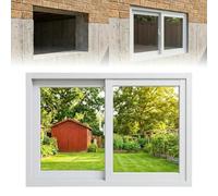 Sliding Aluminum Basement Window, 5mm Double Pane Tempered Glass Replacement Window with Screen for Shed Bathroom Garage(White,60x20cm)