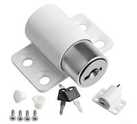 Sliding and Casement Door Lock Retainer Limiter for Plastic Steel Aluminum Windows Made from Zinc Alloy Comes with 2 Keys and Screws for Secure Installation (White)