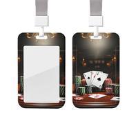 Sliding Badge Holder with Lanyard Plastic ID Card Protector Name Tag Plastic Card Case with Clear Window ID Credit Cards Poker Tournament Badge Holder for Nurse Doctor Office Supplies