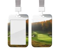 Sliding Badge Holder with Lanyard Plastic ID Card Protector Name Tag Plastic Card Case with Clear Window ID Credit Cards Golf Course Badge Holder for Nurse Doctor Office Supplies