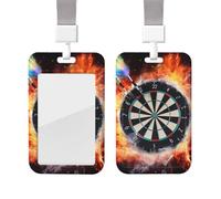 Sliding Badge Holder with Lanyard Plastic ID Card Protector Name Tag Plastic Card Case with Clear Window ID Credit Cards Dart Board Badge Holder for Nurse Doctor Office Supplies