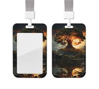 Sliding Badge Holder with Lanyard Plastic ID Card Protector Name Tag Plastic Card Case with Clear Window ID Credit Cards Natural Beauties Badge Holder for Nurse Doctor Office Supplies