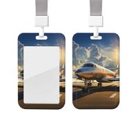 Sliding Badge Holder with Lanyard Plastic ID Card Protector Name Tag Plastic Card Case with Clear Window ID Credit Cards Private Plane Badge Holder for Nurse Doctor Office Supplies